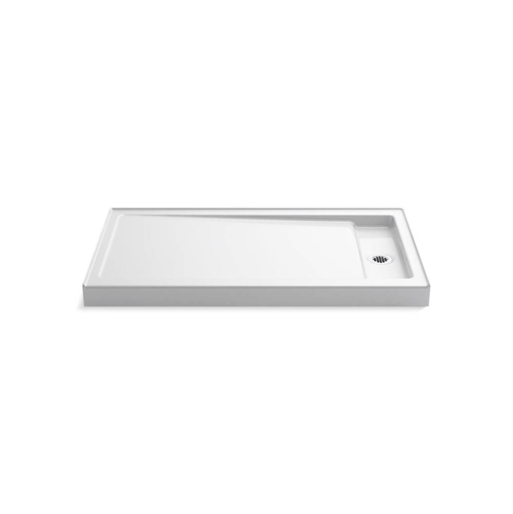 Bellwether® 60'' x 34'' alcove shower base, right offset drain