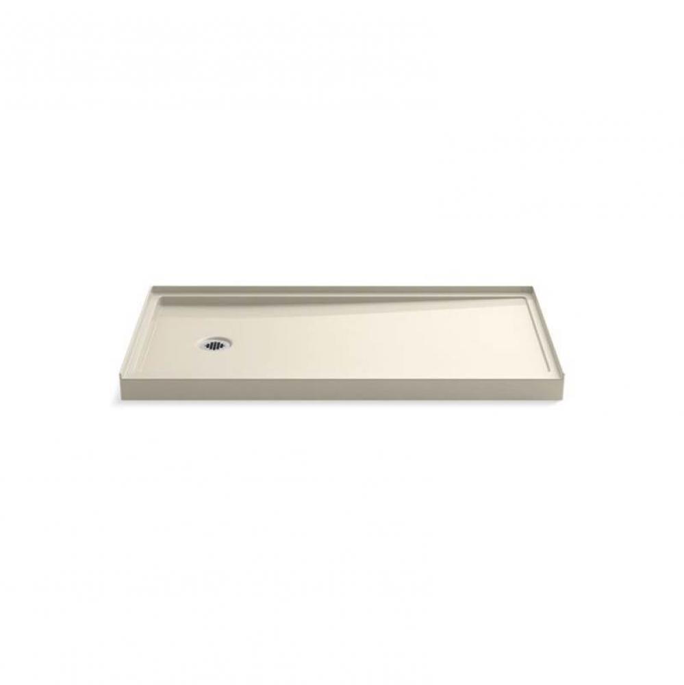 Rely® 60'' x 30'' single-threshold shower base with left-hand drain