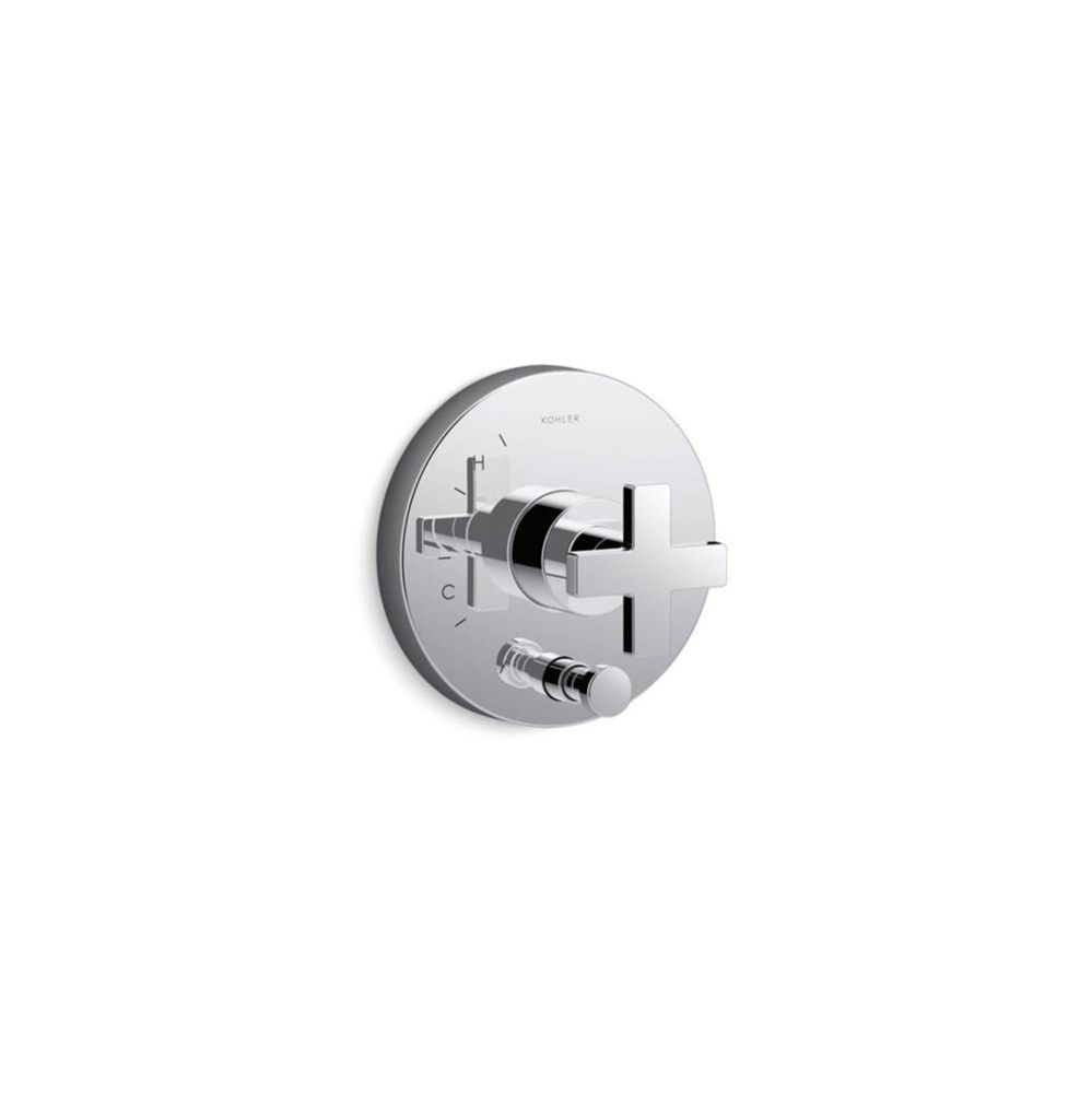Composed® Rite-Temp® valve trim with push-button diverter and cross handle