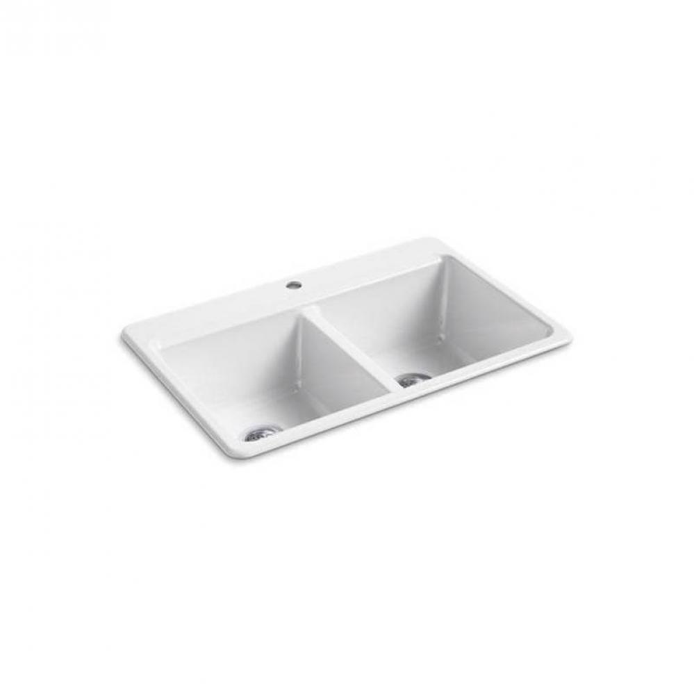 Riverby® 33'' top-mount double-bowl workstation kitchen sink