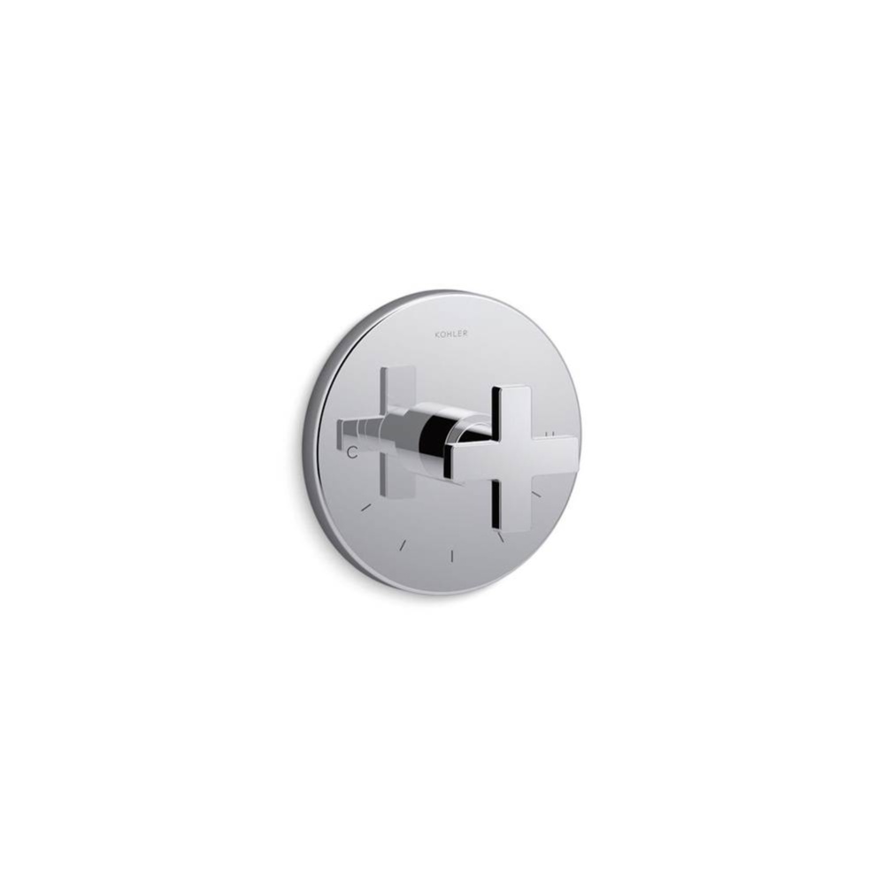 Composed® MasterShower® temperature control valve trim with cross handle
