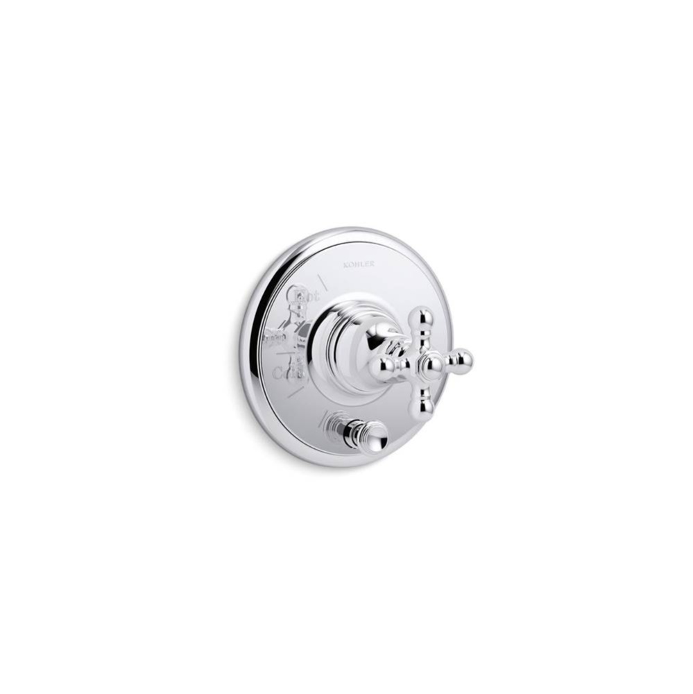 Artifacts® Rite-Temp® valve trim with push-button diverter and cross handle
