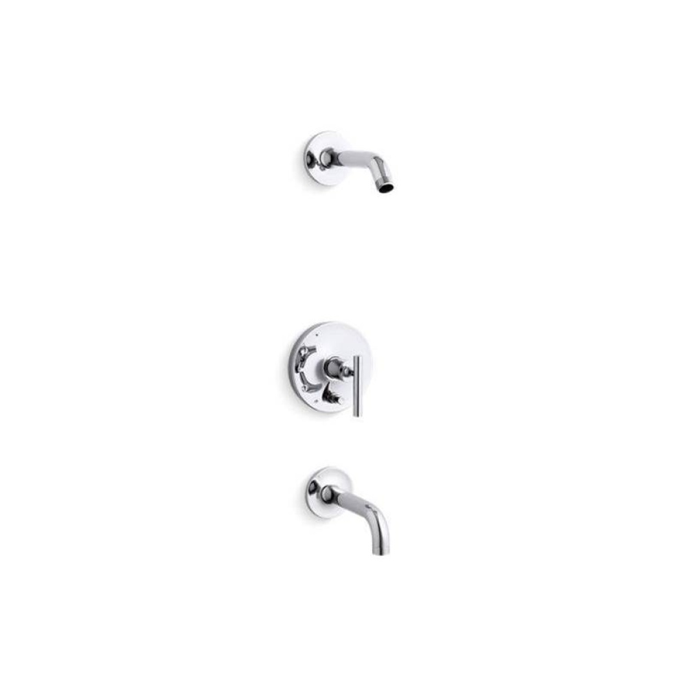 Purist® Rite-Temp® bath and shower trim set with push-button diverter and lever handle,