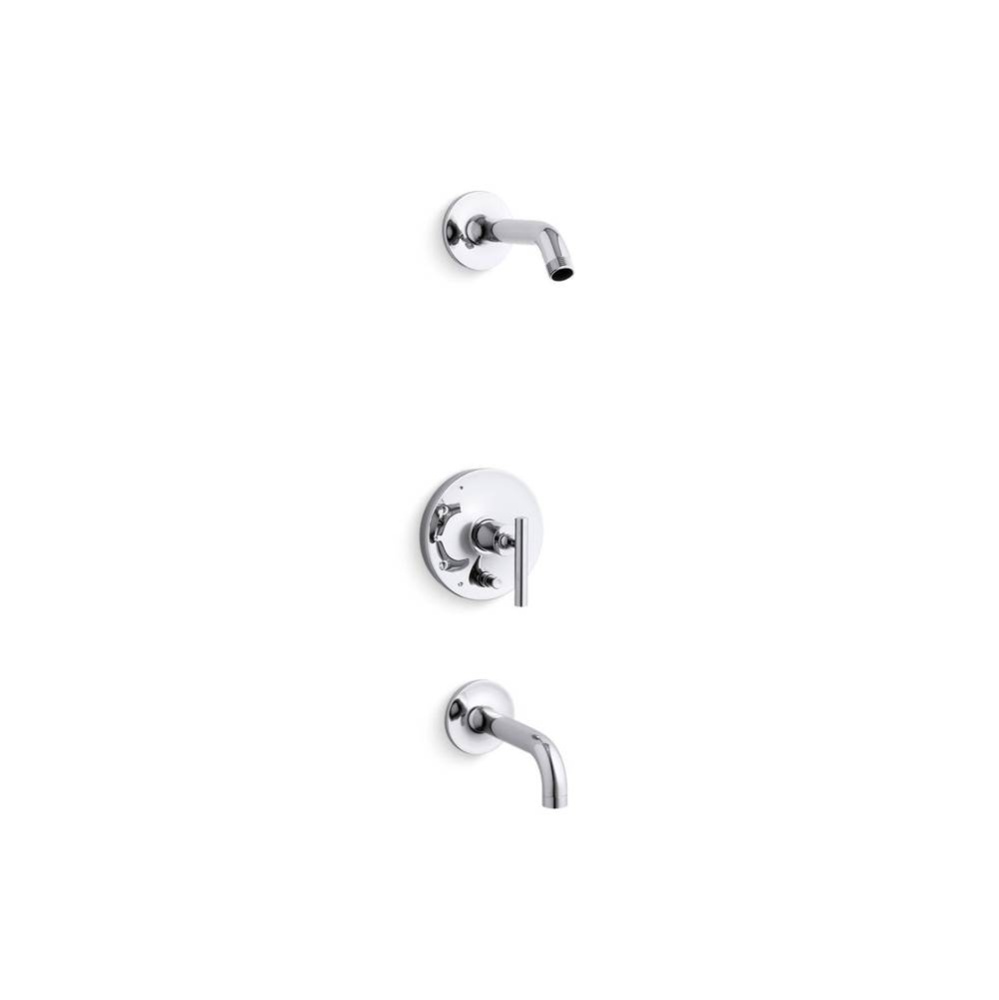 Purist® Rite-Temp® bath and shower trim kit with push-button diverter and lever handle,