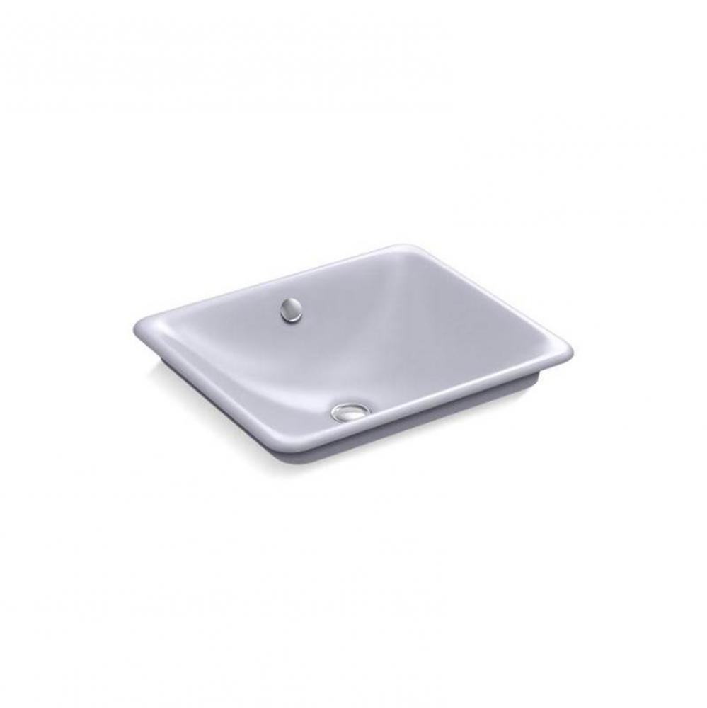 Iron Plains® Rectangle Wading Pool® bathroom sink with Lavender Grey painted underside