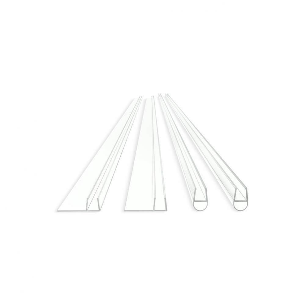 Sliding bath or shower door seal kit for 1/4''-thick glass