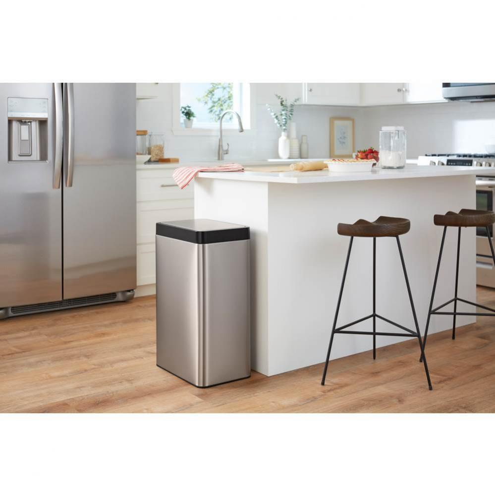13-gallon touchless stainless steel trash can