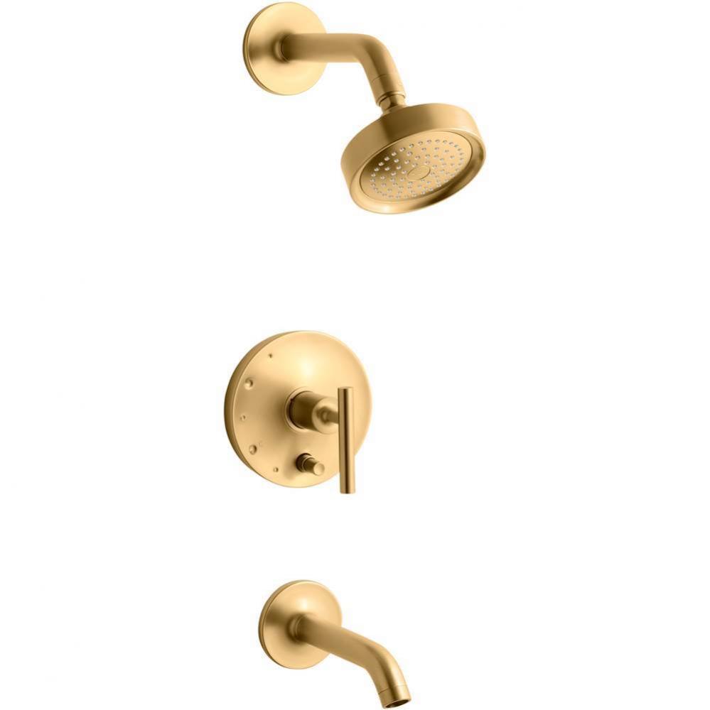 Purist® Rite-Temp® bath and shower trim kit with push-button diverter and lever handle,