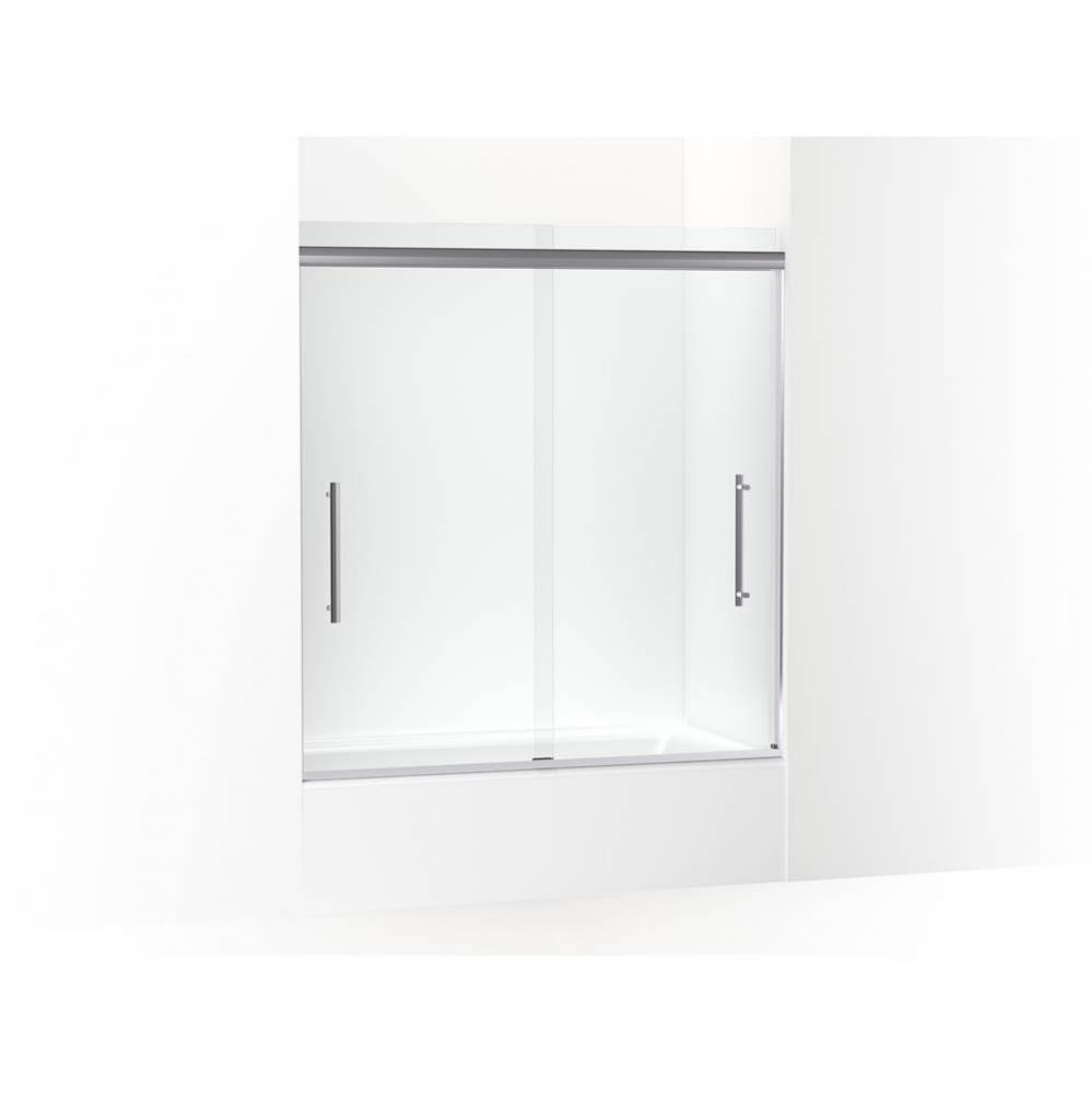 Pleat® 63-9/16'' H sliding bath door with 5/16''-thick glass