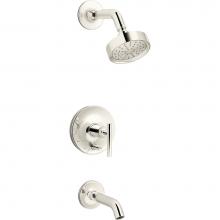 Kohler T14420-4G-SN - Purist® Rite-Temp® bath and shower trim with lever handle and 1.75 gpm showerhead