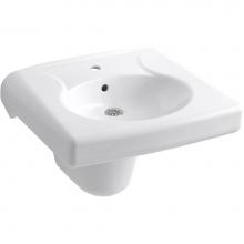 Kohler 1999-SS1-0 - Brenham™ wall-mounted or concealed carrier arm mounted commercial bathroom sink with single fauc