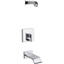 Kohler T14664-4L-CP - Loure® Rite-Temp® bath and shower trim set with push-button diverter, less showerhead