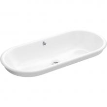 Kohler 20213-W-0 - Iron Plains® Capsule Drop-in/undermount vessel bathroom sink with White painted underside