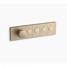 Kohler 26348-9-BV - Anthem Four-Outlet Recessed Mechanical Thermostatic Valve Control