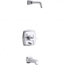 Kohler T16233-3L-CP - Margaux® Rite-Temp(R) bath and shower trim set with push-button diverter and cross handle, le