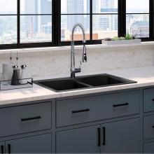 Kohler 22033-CP-8185-1-CM1 - Simplice Semi-Professional Kitchen Faucet Kennon Top/Under Mount Double Bowl Sink
