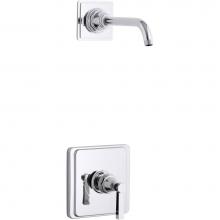 Kohler TLS13134-4B-CP - Pinstripe® Rite-Temp® shower trim set with lever handle, less showerhead