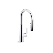 Kohler 23764-CP - Tone® Pull-down kitchen sink faucet with three-function sprayhead
