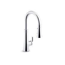 Kohler 23766-WB-CP - Tone® Touchless pull-down kitchen sink faucet with KOHLER® Konnect™ and three-function