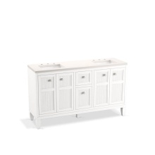 Kohler 33539-ASB-0 - Hearthaven® 60'' bathroom vanity cabinet with sinks and quartz top