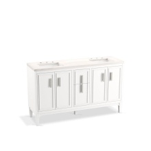 Kohler 33547-ASB-0 - Southerk® 60'' bathroom vanity cabinet with sinks and quartz top