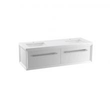 Kohler CM33563-BD1-0 - Enivo® 60'' wall-hung bathroom vanity cabinet with sinks and quartz top