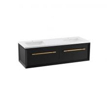 Kohler CM33563-BD1-GL7 - Enivo® 60'' wall-hung bathroom vanity cabinet with sinks and quartz top