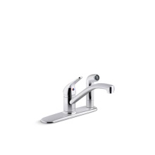 Kohler 30615-CP - Jolt® Single-handle kitchen sink faucet with side sprayer