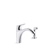 Kohler 30471-CP - Rival® Single-handle kitchen sink faucet with side sprayer