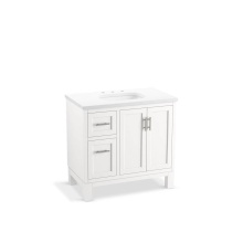 Kohler 31244-ASB-0 - Quo® 36'' bathroom vanity cabinet with sink and quartz top