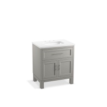 Kohler 28380-ASB-1WT - Quo® 30'' bathroom vanity cabinet with sink and quartz top