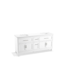 Kohler 31247-ASB-0 - Quo® 72'' bathroom vanity cabinet with sinks and quartz top