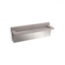 Kohler 81028-BSS-KCN - Constellation™ 90'' wall-mount trough lavatory system with backsplash