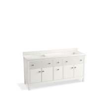 Kohler 35023-0 - Malin™ by Studio McGee 72'' bathroom vanity cabinet with sinks and quartz top