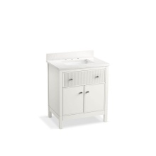 Kohler 35019-0 - Malin™ by Studio McGee 30'' bathroom vanity cabinet with sink and quartz top