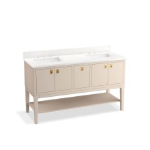 Kohler 35028-LWG - Seagrove® by Studio McGee 60'' bathroom vanity cabinet with sinks and quartz top