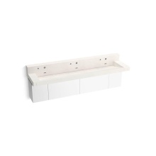 Kohler 81028-BPW-KCR - Constellation™ 90'' wall-mount trough lavatory system with backsplash