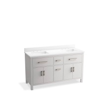 Kohler 40641-BD1-AGA - Kresla® 60'' bathroom vanity cabinet with sinks and quartz top