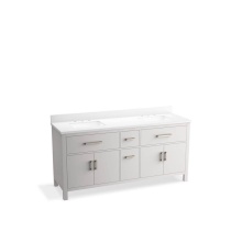 Kohler 40642-BD1-AGA - Kresla® 72'' bathroom vanity cabinet with sinks and quartz top