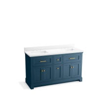 Kohler 29263-BD1-TDB - Charlemont™ 60'' bathroom vanity cabinet with sinks and quartz top