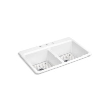 Kohler 8679-3A1-0 - Riverby® 33'' top-mount double-bowl kitchen sink