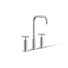 Kohler 14408-3-CP - Purist® Widespread bathroom sink faucet with Cross handles, 1.2 gpm