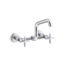 Kohler 28666-3-CP - Billet™ Two-hole wall-mount bridge kitchen sink faucet