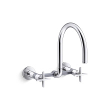 Kohler 28672-3-CP - Billet™ Two-hole wall-mount bridge kitchen sink faucet