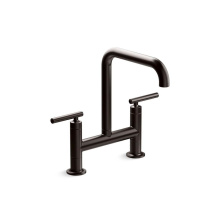 Kohler 7547-4-BGP - Purist® Two-hole bridge kitchen sink faucet