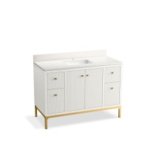 Kohler 32834-0 - 48'' bathroom vanity cabinet with sink and quartz top