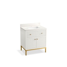 Kohler 38008-0 - 30'' bathroom vanity cabinet with sink and quartz top