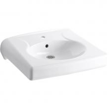 Kohler 1997-SS1-0 - Brenham™ Wall-mount or concealed carrier arm mount commercial bathroom sink with single faucet h