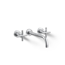 Kohler T14414-3-CP - Purist® Wall-mount bathroom sink faucet trim with Cross handles, 1.2 gpm
