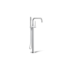 Kohler T97328-4-CP - Purist® Floor-mount bath filler trim with handshower